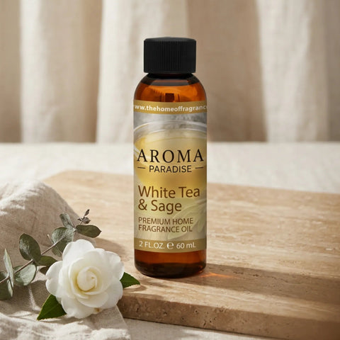 White Tea and Sage Premium Long-Lasting Fragrance & Essential Oil | For Diffusers, Candles & Soaps - Mystic Romance