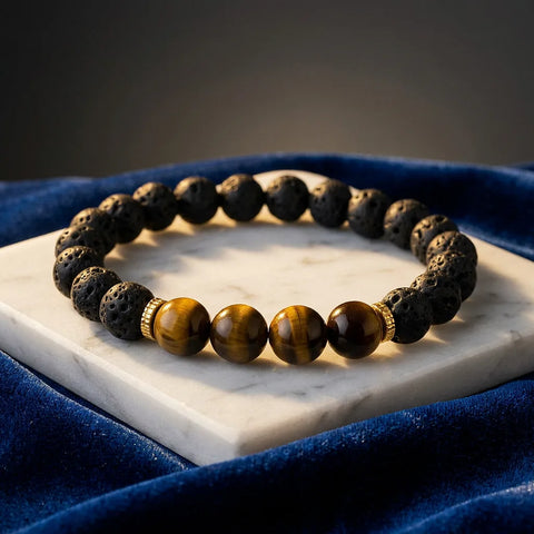 Tiger’s Eye Lava Stone Bracelet - 8mm — view 1