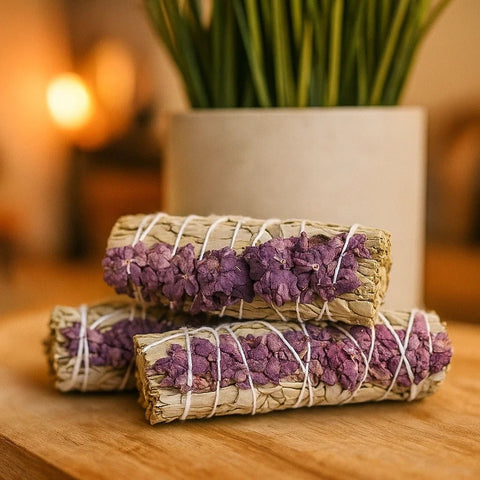 White Sage with Lavender Smudge Stick for Cleansing, Meditation & Relaxation for spiritual cleansing - Aroma Paradise