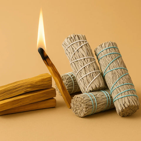 Sage & Palo Santo Gift Pack – White Sage, Blue Sage & Palo Santo Sticks for spiritual cleansing - Aroma Paradise