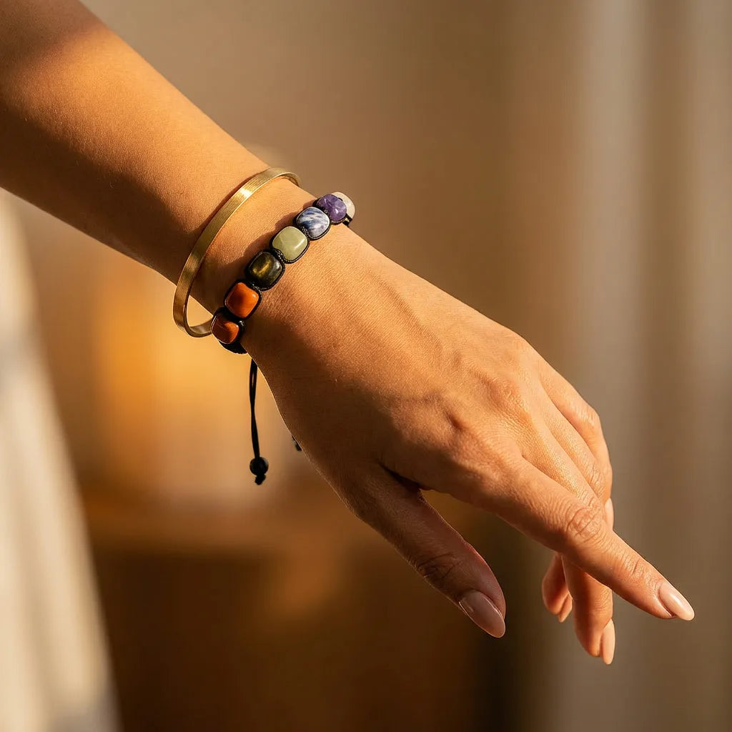 7-Chakra Stone Bracelet - 10mm — view 2