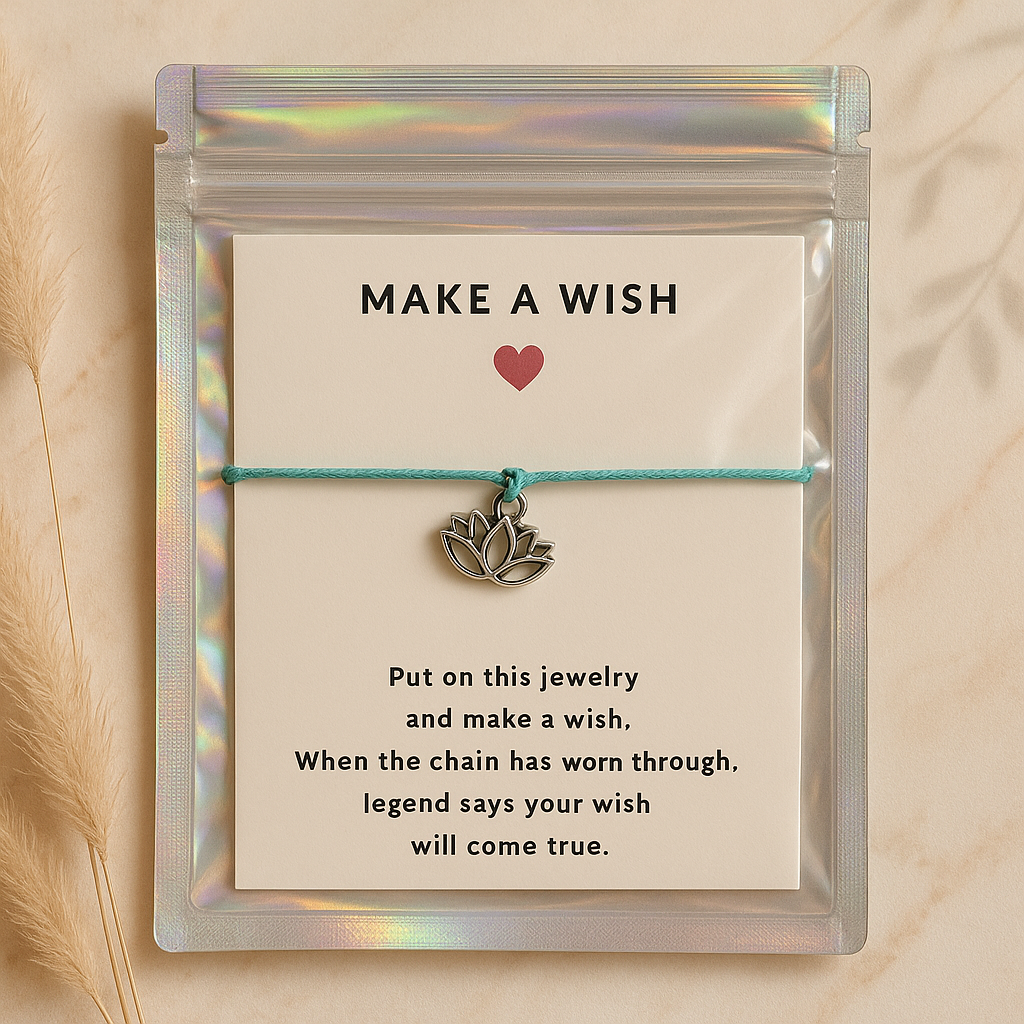 Make A Wish Bracelet - Lotus Flower - Blue