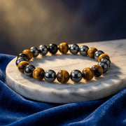 Triple Protection Tiger’s Eye Obsidian Crystal Bracelet - 10mm — view 1