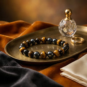 Triple Protection Tiger’s Eye Obsidian Crystal Bracelet - 10mm — view 3