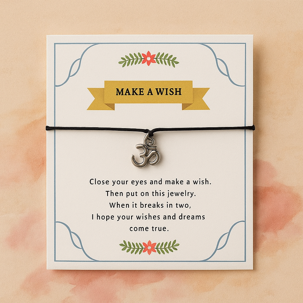 Make A Wish Bracelet - Black Om