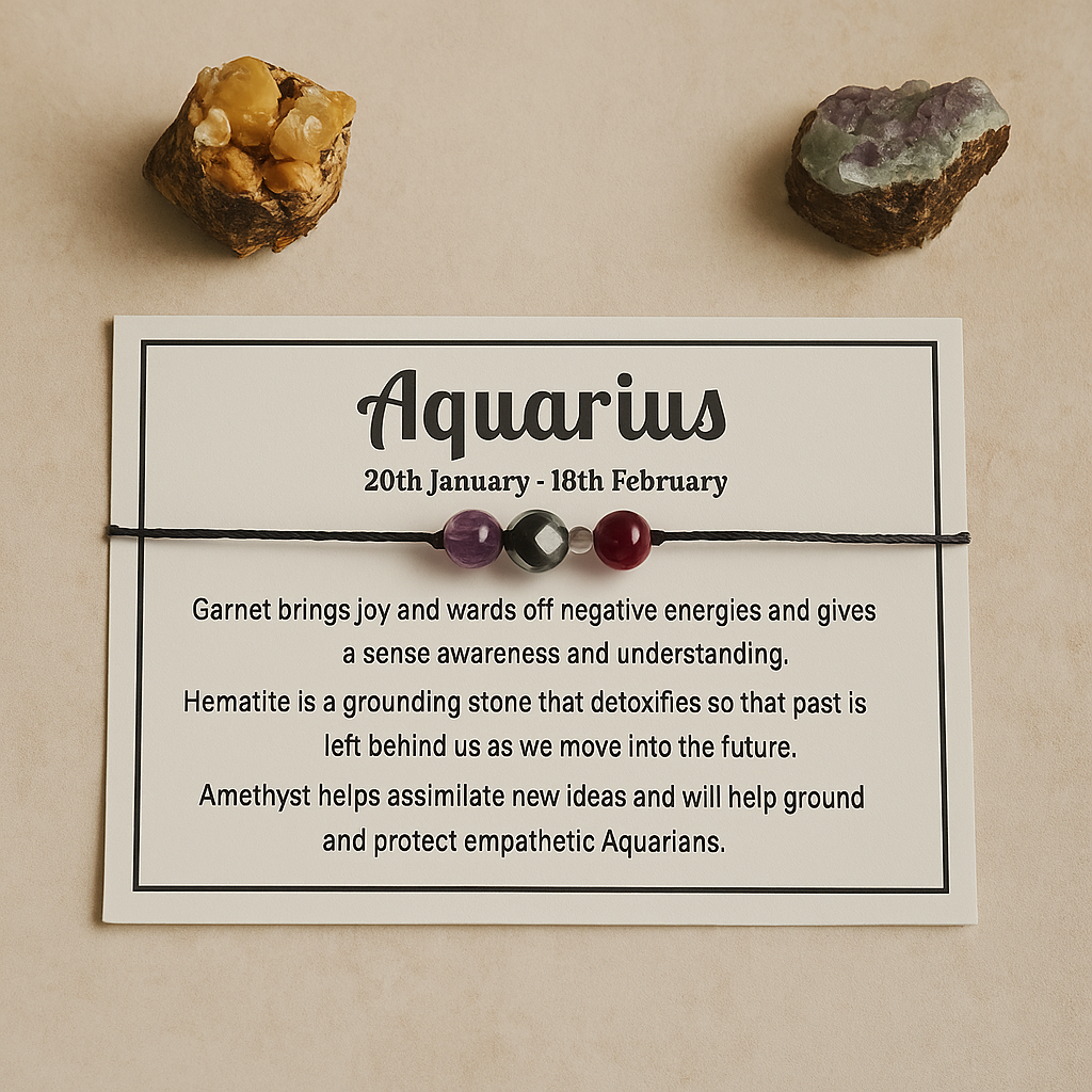 Stone Zodiac Bracelet - Aquarius