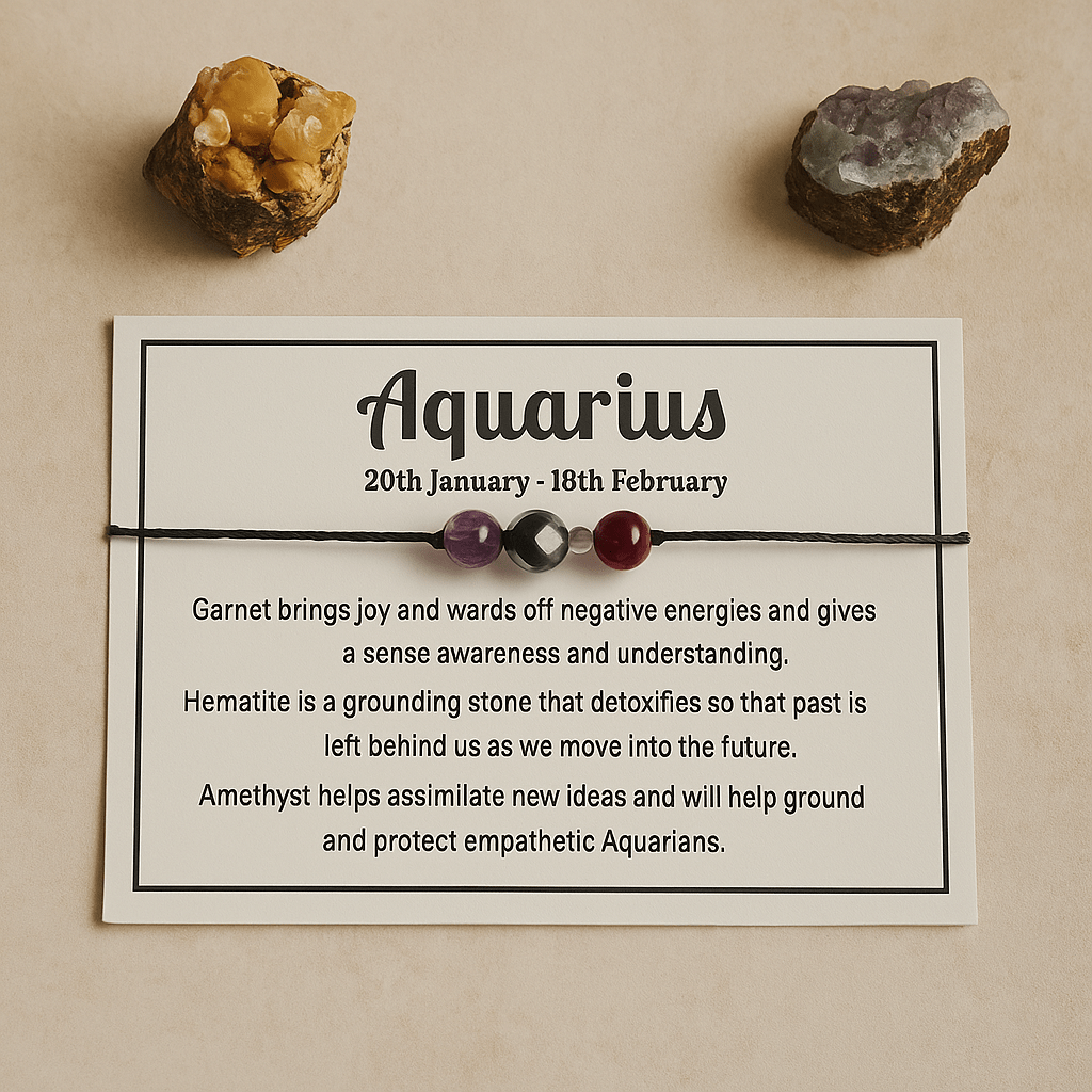 Zodiac crystal bracelet with lava stone beads - image 12 - Aroma Paradise