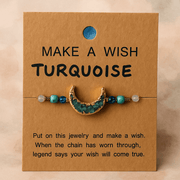 Make A Wish Stone Bracelet - Moon Collection with Natural Gemstone Beads - crystal wish bracelet - lifestyle shot - Aroma Paradise