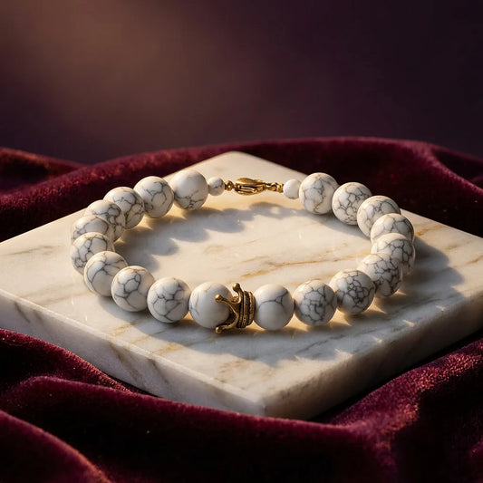 Crown Bracelet With Howlite - 10mm — view 1