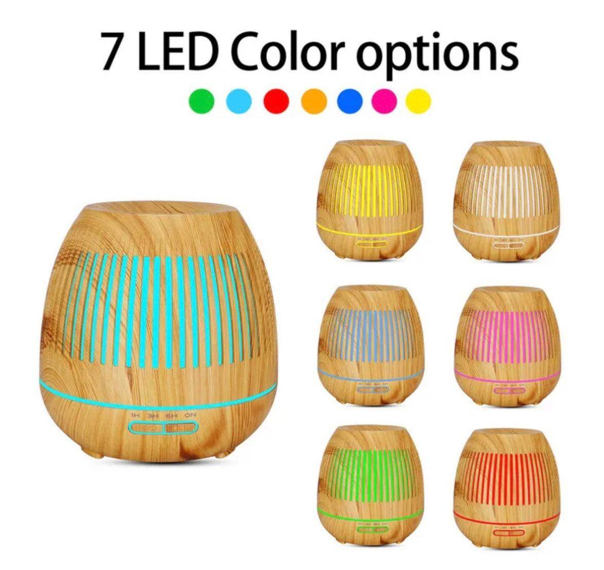 Wood Net Drum Essential Oil Scent Diffuser Humidifier - Dark Wood