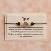 Love Bracelet - crystal lava stone bracelet - Aroma Paradise