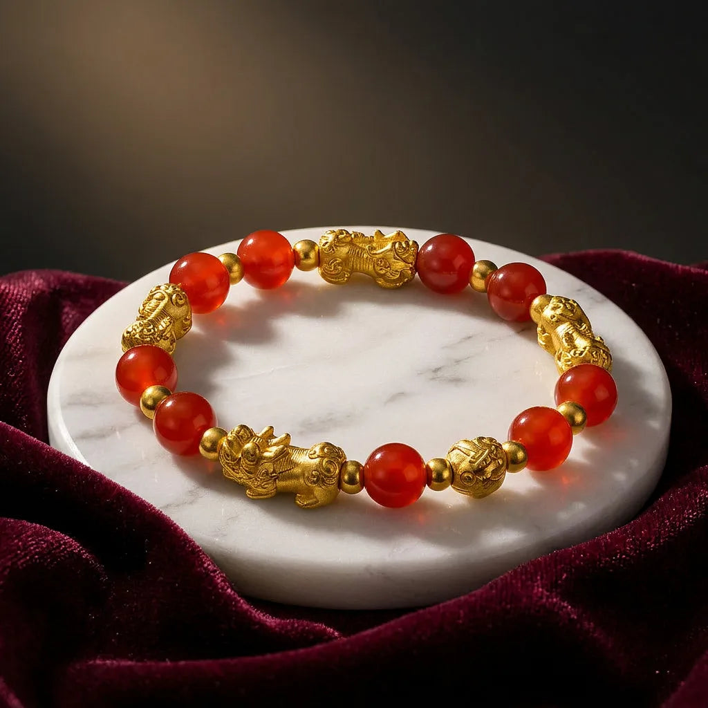 Black Obsidian Wealth Bracelet (Burgundy) 6mm — view 1