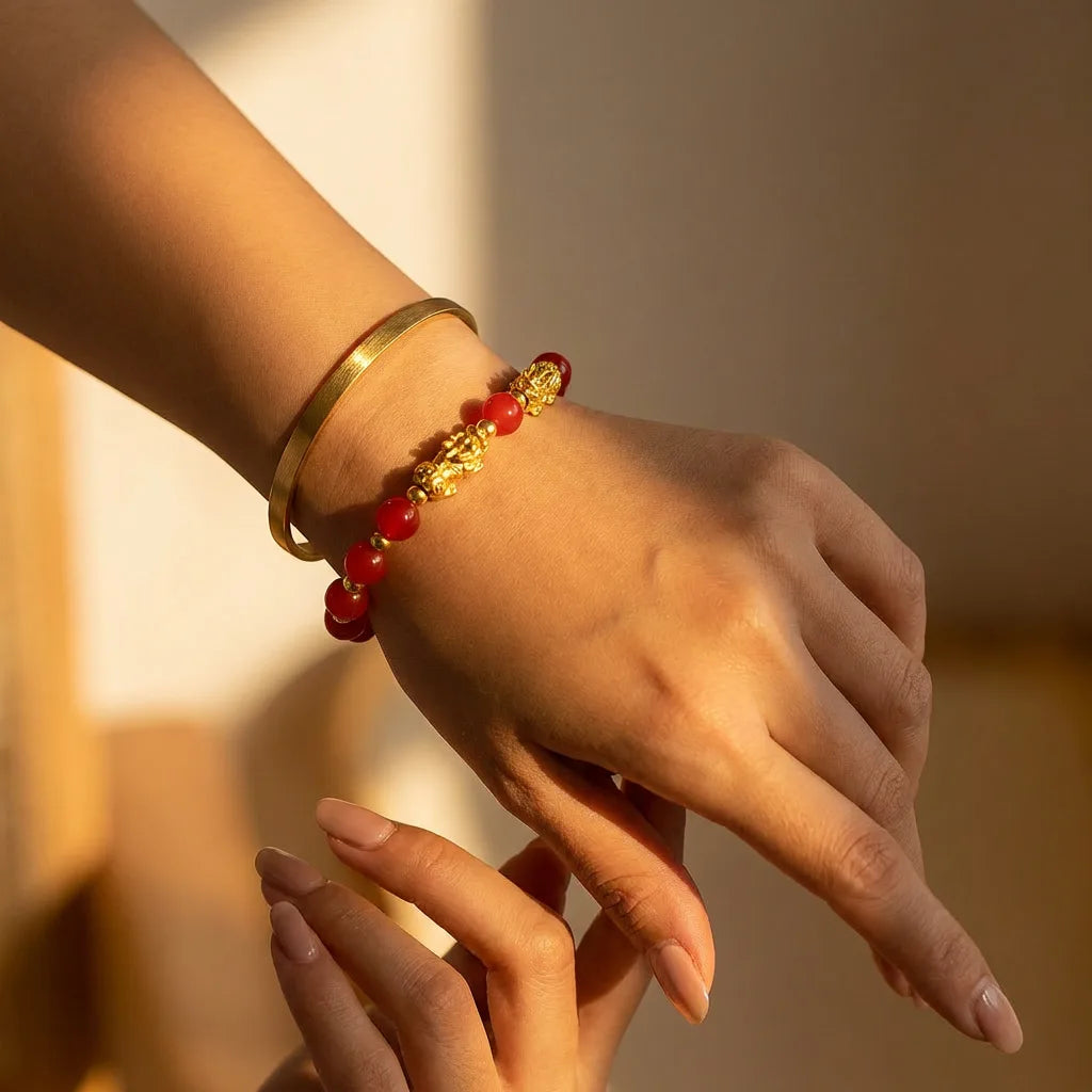 Black Obsidian Wealth Bracelet (Burgundy) 6mm — view 2