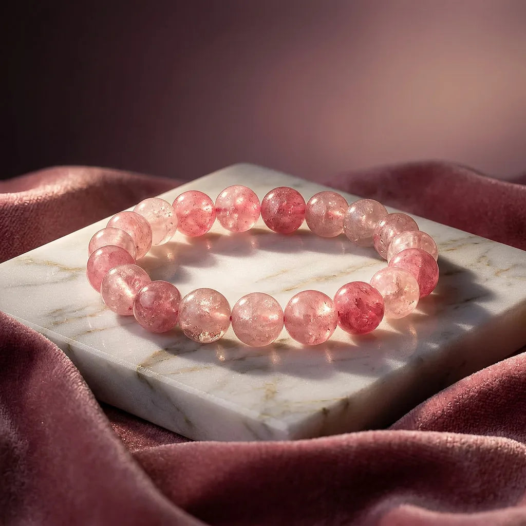 Rose Quartz Crystal Bracelet - 10 mm — view 1