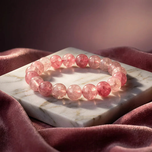 Rose Quartz Crystal Bracelet - 10 mm — view 1