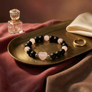 Rose Quartz Heart Crystal Bracelet - 8mm — view 3