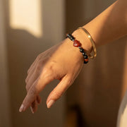 Red Agate Crystal Heart Bracelet - 8mm — view 2