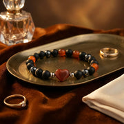 Red Agate Crystal Heart Bracelet - 8mm — view 3