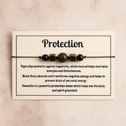 Protection Bracelet - crystal lava stone bracelet - Aroma Paradise