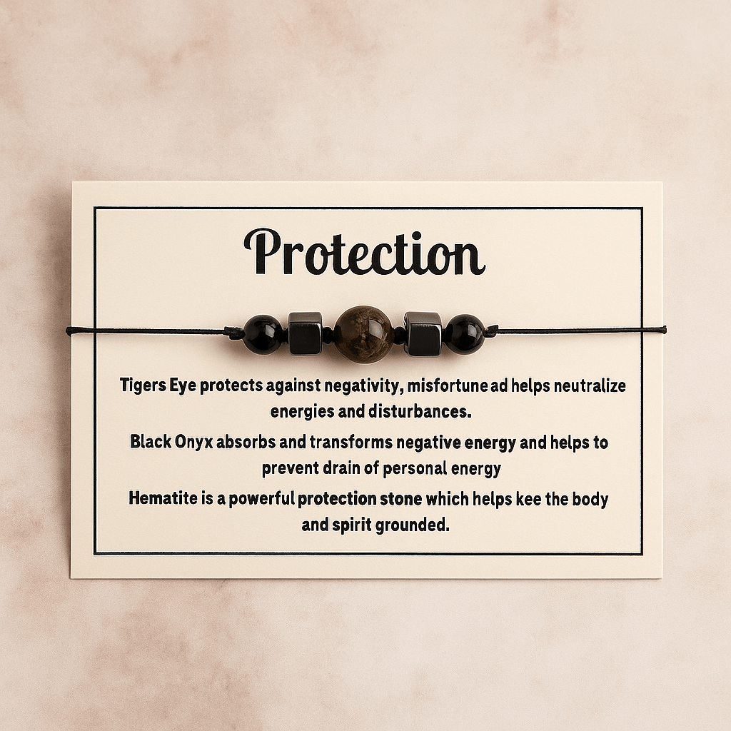 Protection Bracelet - crystal lava stone bracelet - Aroma Paradise