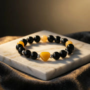 Citrine Crystal Heart Bracelet - 8mm — view 1