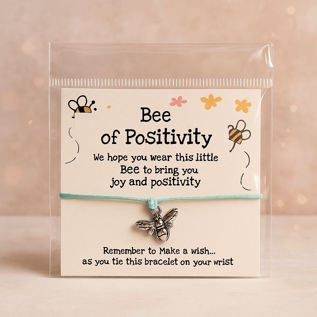 Make a wish Bracelet - Bee Of Positivity - Blue - crystal wish bracelet - Aroma Paradise