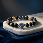 Lapis Lazuli Crystal Heart Bracelet - 8mm — view 1