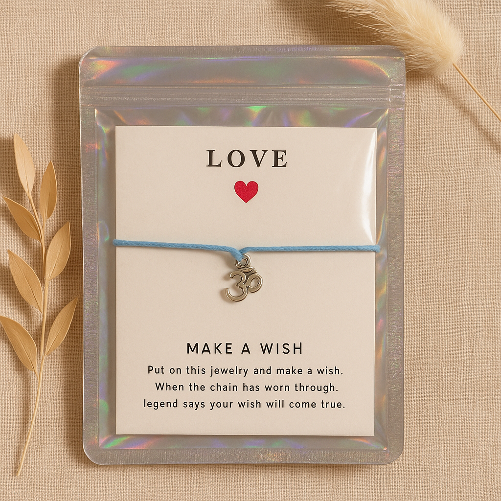 Make A Wish Love Bracelet - Om - Blue