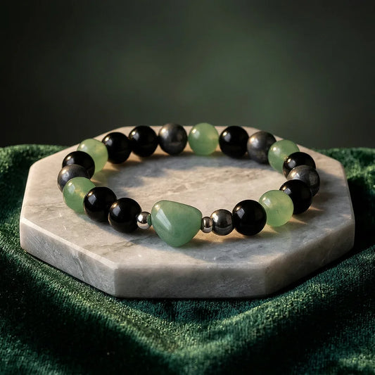 Green Aventurine Crystal Heart Bracelet - 8mm — view 1