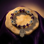 Evil Eye Bracelet - 8mm (Purple) — view 1