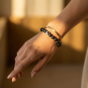Yin Ying Bracelet With Lava - 10mm — view 2