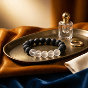 Clear Quartz Bracelet With Lava — view 3