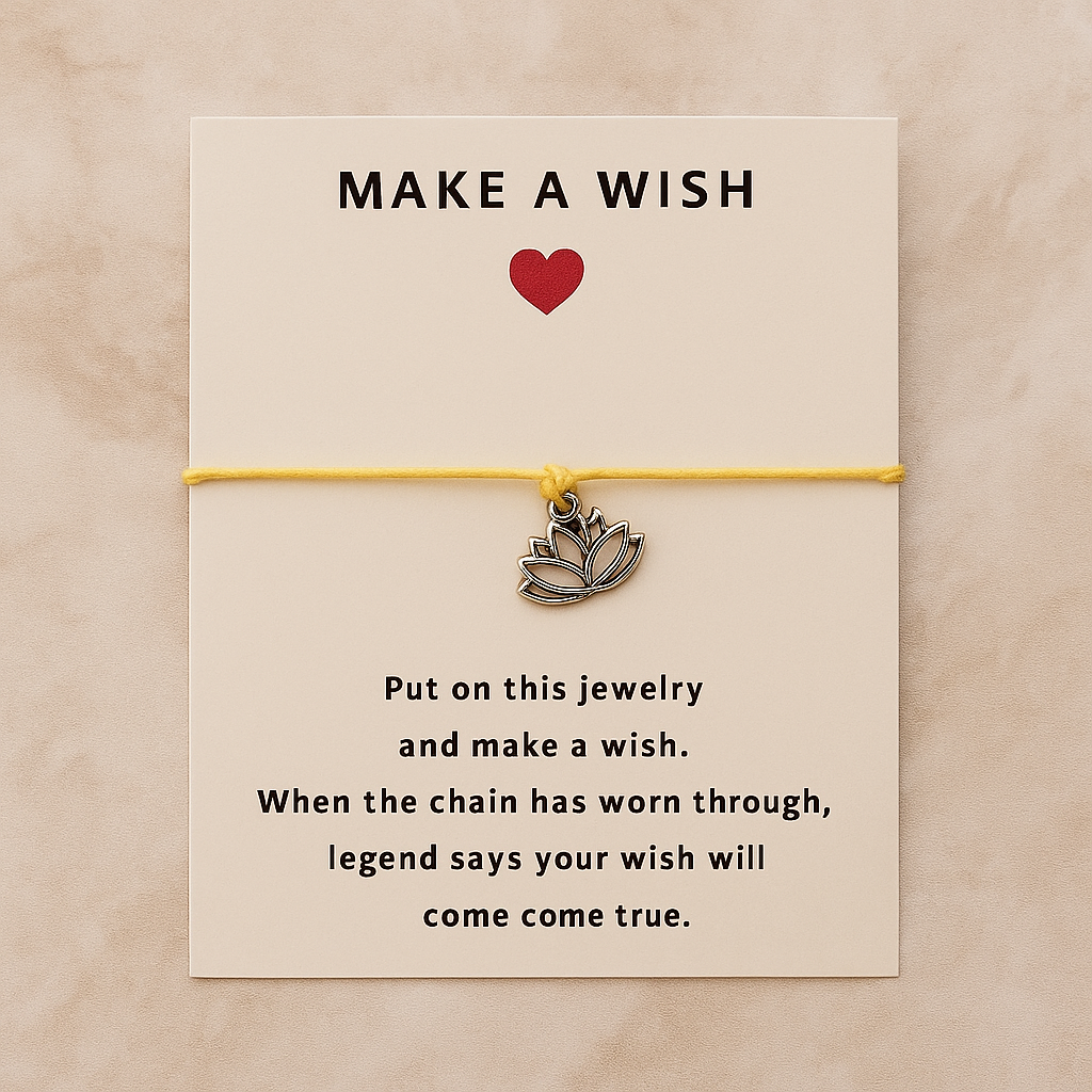 Make A Wish Bracelet - Lotus Flower - Yellow