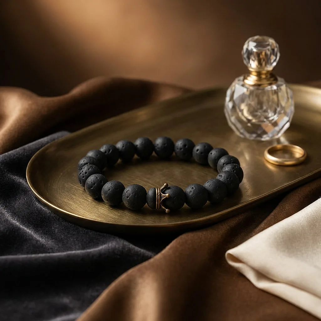 Crown Bracelet With Lava - 10mm — view 3