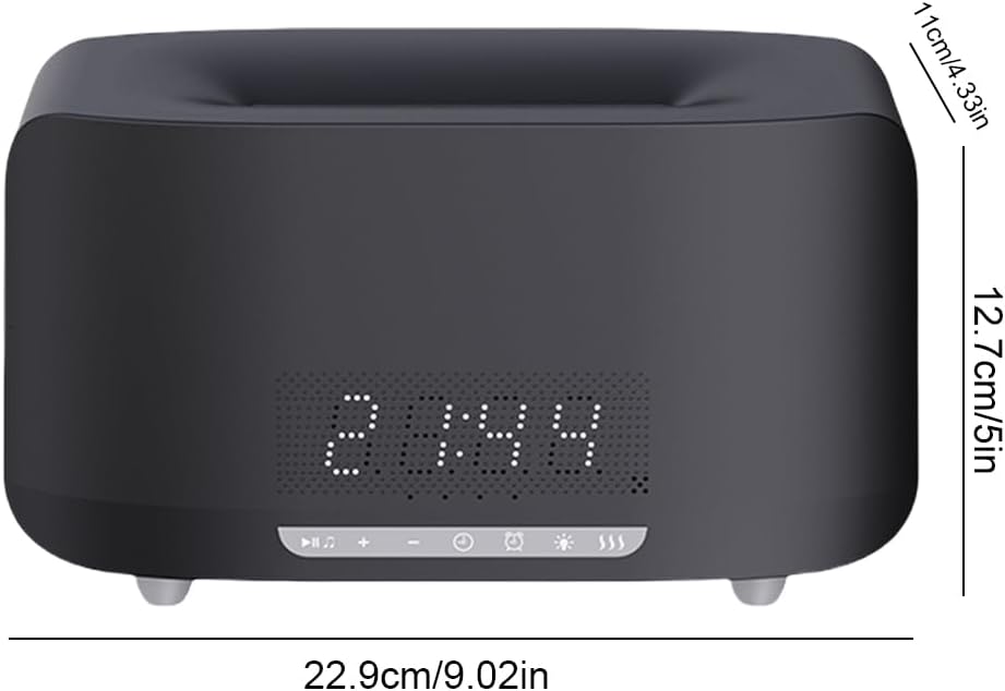 5 in 1 Speaker Flame Ultrasonic Essential Oil Diffuser & Cool Mist Humidifier – LED Night Light, Auto Shut-Off & Whisper Quiet for Home & Office (with remote) ultrasonic essential oil diffuser and humidifier - detail view - Aroma Paradise