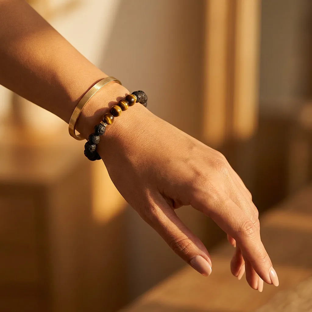 Tiger’s Eye Lava Stone Bracelet - 8mm — view 2