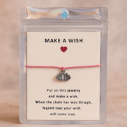 Make A Wish Bracelet - Lotus Flower - Pink - crystal wish bracelet - Aroma Paradise