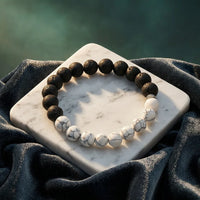 Howlite Bracelet With Lava