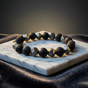 Black Onyx Lava Stone Bracelet — view 1