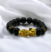 Black Obsidian Wealth Bracelet with Dragon for Prosperity and Power - crystal power bracelet - image 8 - Aroma Paradise