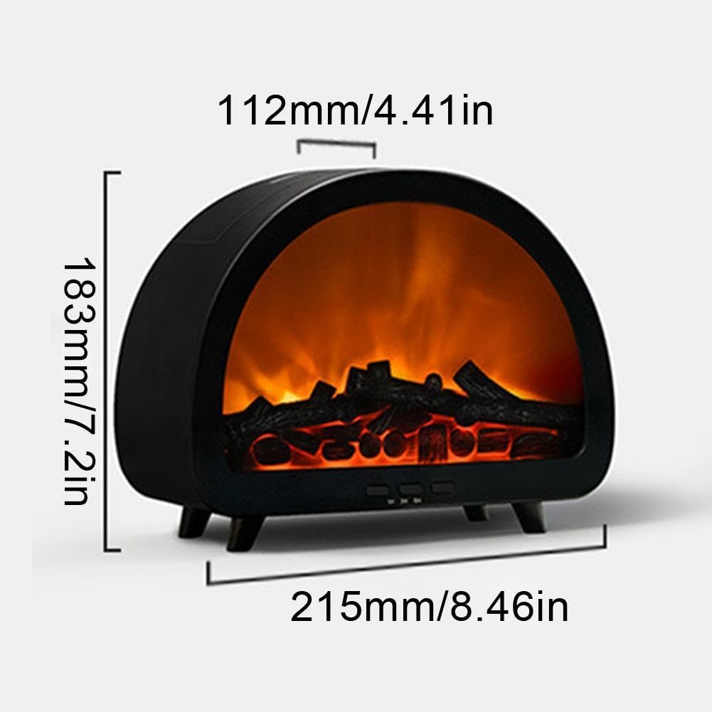 Fireplace Aurora Flame Ultrasonic Essential Oil Diffuser & Cool Mist Humidifier – LED Night Light, Auto Shut-Off & Whisper Quiet for Home & Office With Remote And Heavy Duty Power Adapter