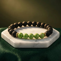 Green Aventurine Lava Stone Bracelet - 8mm