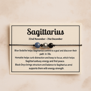 Zodiac crystal bracelet with lava stone beads - alternate view - Aroma Paradise