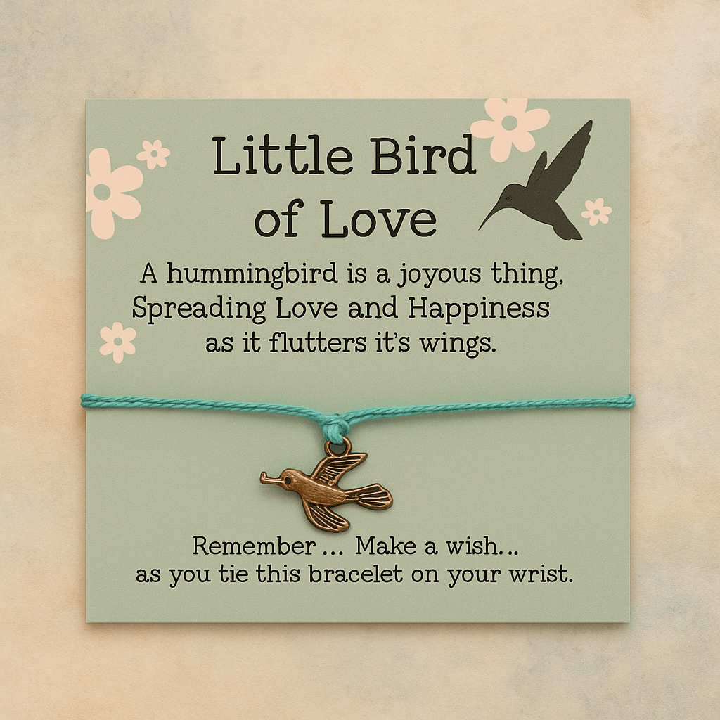 Make a Wish Bracelet - Little Bird Of Love Collection - crystal wish bracelet - alternate view - Aroma Paradise