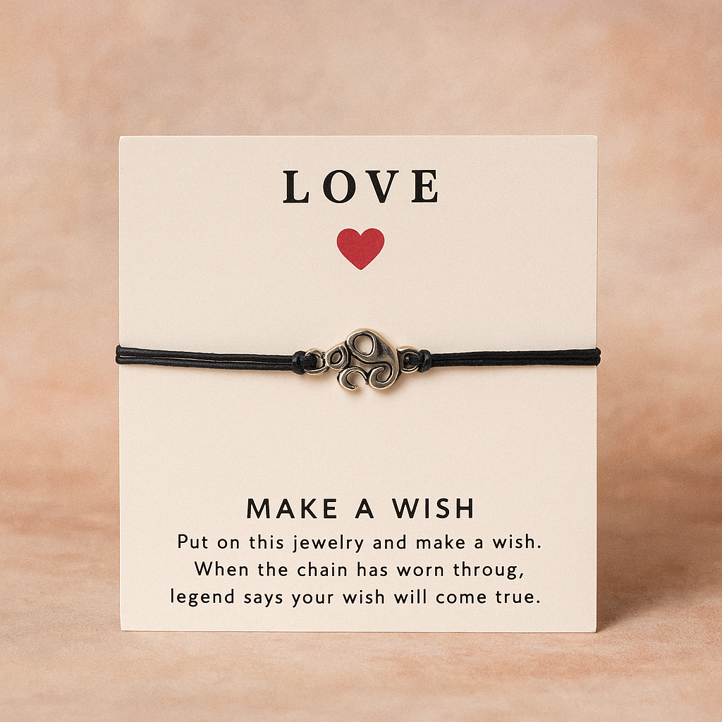 Make A Wish Love Bracelet - Om - Black Double
