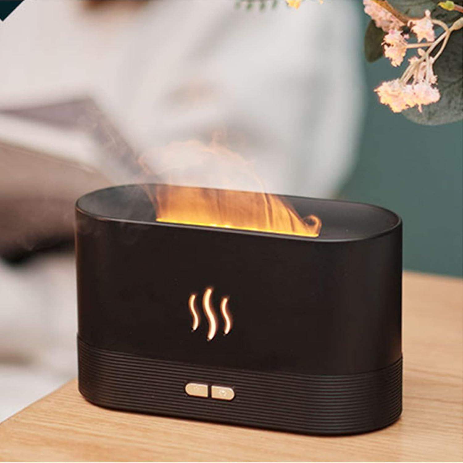 Warm Flame Essential Oil Scent Diffuser Humidifier - Black