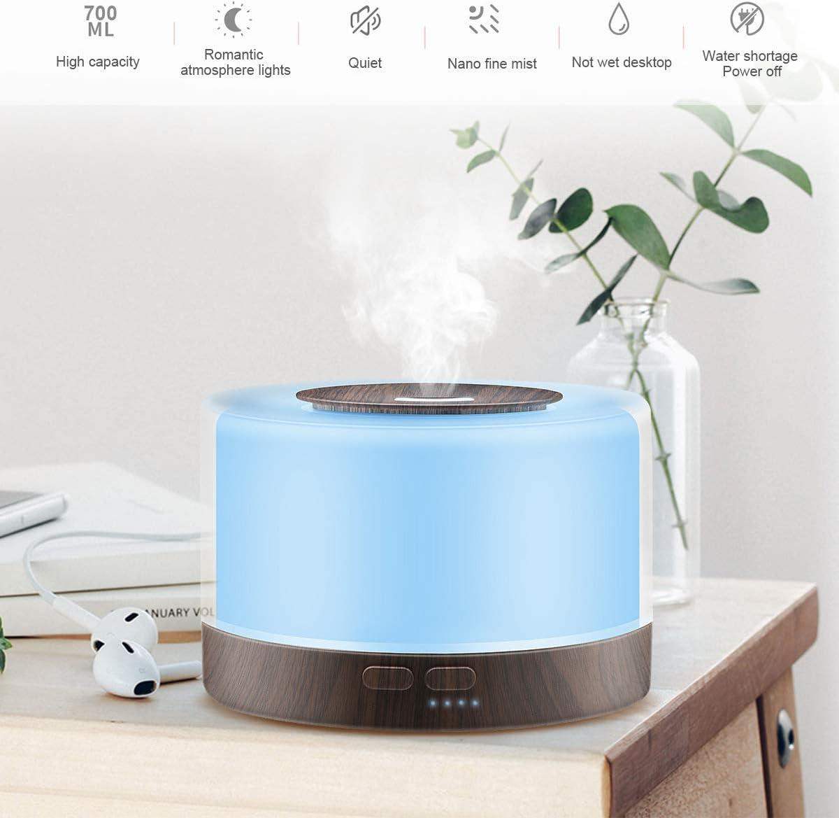 Wood Multi-Color Bluetooth Essential Oil Scent Diffuser Humidifier - 500ml - Dark Wood