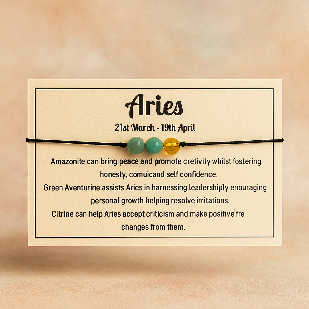 Stone Zodiac Bracelet - Aries