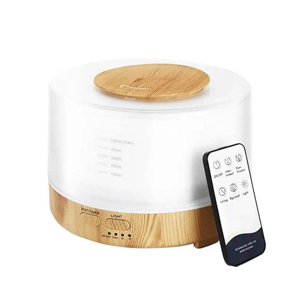 Wood Multi-Color Bluetooth Essential Oil Scent Diffuser Humidifier - 500ml - Light Wood