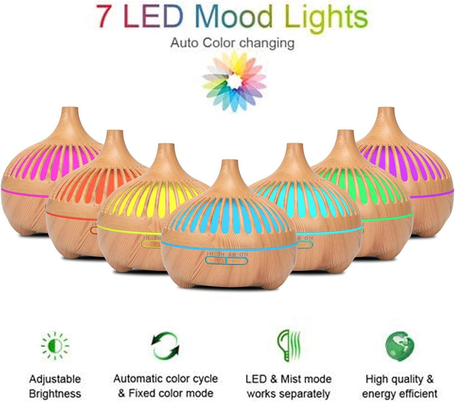 Wood Net Pot Essential Oil Scent Diffuser Humidifier - Light Wood